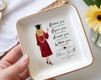 Graduation Jewel Dish, Gifts for Her, College Grad Gift for Daughter, Masters Degree Gift