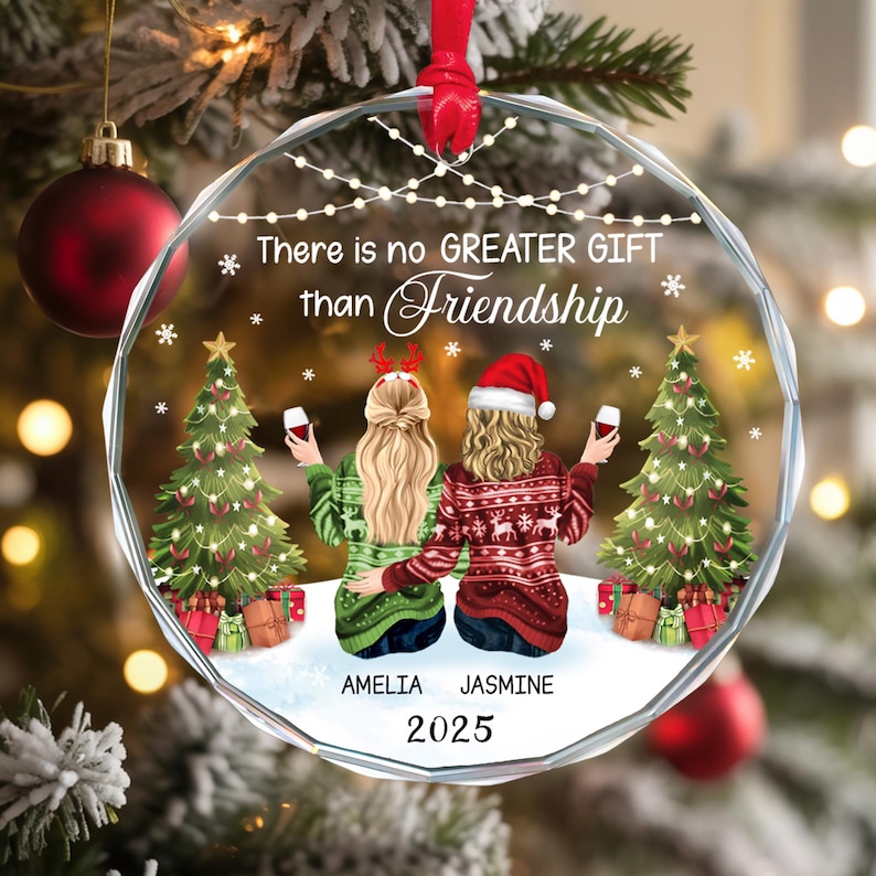 Personalized Best Friend Ornament 2025, Friendship Forever Ornaments, Gifts for Friends