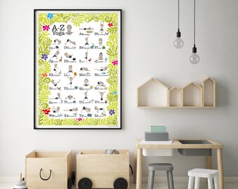 Kids Yoga Alphabet Poster | A–Z Animal Yoga Poses | Classroom Decor | Calm Down Corner | Mindfulness for Kids | Printable