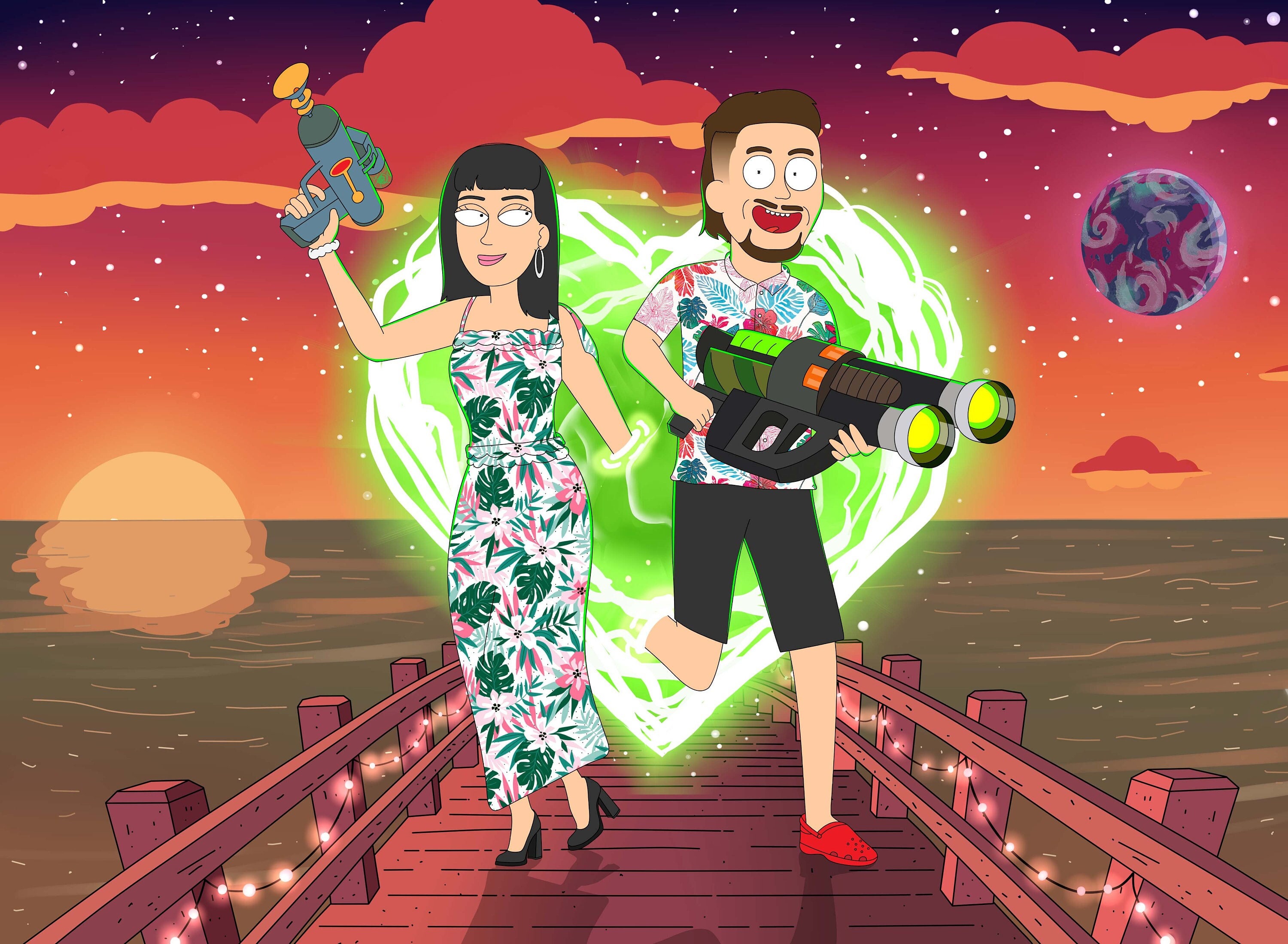 portrait in the style of rick and morty by Vitaliy on Dribbble