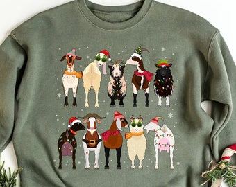 Lustiges Ziege Weihnachten Shirt: Bauernhof Tier Liebhaber Baumwolle T-Shirt