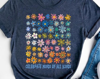 Autism Acceptance Shirt: Neurodiversity Floral Cotton Tee