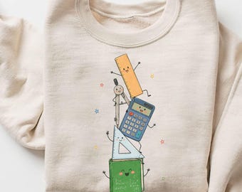 Match Teacher Shirt, Playful Geometry Doodle Shirt, Middle Grade Mathematics Educator Classroom Back to School Tee