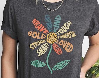You Are Enough Flower Shirt: Inspirational Cotton Tee