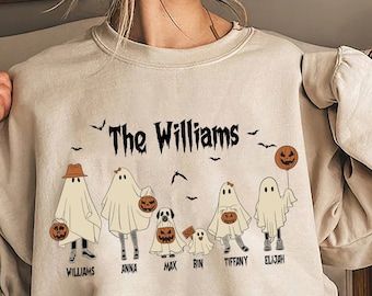 Personalized Halloween Family Ghost Shirt - Matching Cotton Tee