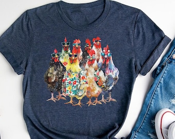 Blumen Huhn Shirt: Cottagecore Farm Girl Tee