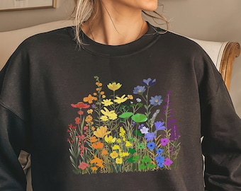 LGBT Wildflower Garden Shirt: Pride Month Cotton Tee