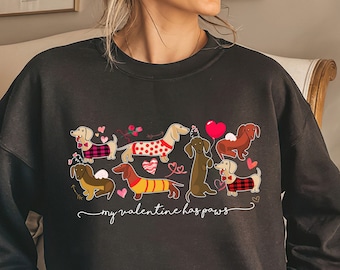 Camiseta de Dia dos Namorados com Dachshund, Camiseta para Amantes de Dachshund, Presente de Dia dos Namorados para Donos de Dachshund