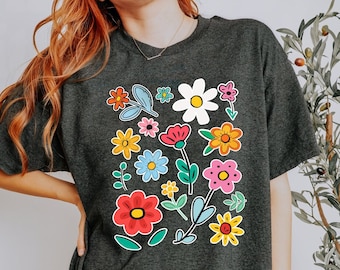 Camisa de flores silvestres: flores bohemias y elegantes, regalo para amantes de la naturaleza