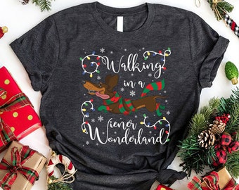 Dachshund Weiner Wonderland Christmas Shirt, Ugly Holiday Tee