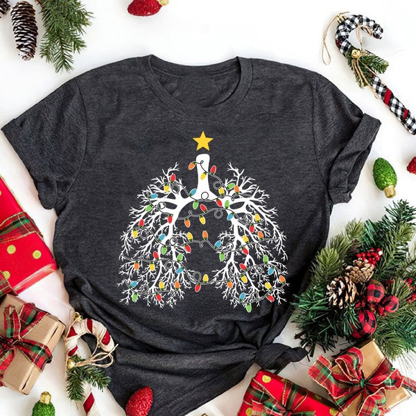 呼吸療法士向けクリスマス肺Tシャツ：RTナースクルー2023