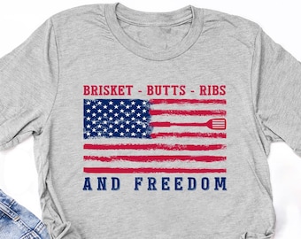 BBQ American Flag Dad Shirt: 4th of July Grilling Gifts
