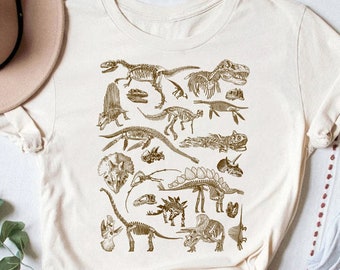 Vintage Dinosaur Skeleton T-Shirt: Dino Lover Gift