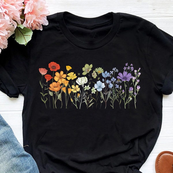 Lgbt Wildflowers Shirt, Gay Flower Rainbow Shirt, Gay Pride Shirt, Pride Month Shirt, Gay Lesbian Tran Gift