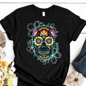 Sugar Skull Shirt, Day of the Dead Skull Shirt, Dia de los muertos  Shirt