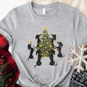 Dachshund Christmas Tree Shirt, Vintage Dachshund Shirt, Dachshund Christmas Shirt