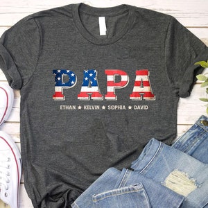 Bandeira do Papa Personalizada com Camisa dos Netos, Camisa Feliz Dia dos Pais, Camisa do Papa, Bandeira Americana do Papa Netos