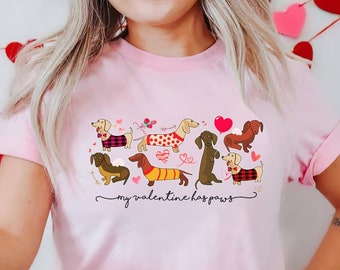 Dachshund Valentine Shirt: Cotton Dog Lover Tee