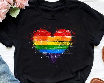 Pride Rainbow Heart T-Shirt: LGBT Pride Month Shirt