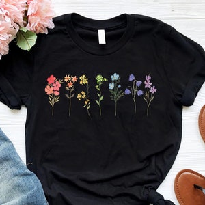 Wildflower Lgbt Pride Month Shirt, Flower Gay Lesbian Shirt, Cute Pride Shirt, Queer Lesbian Girls