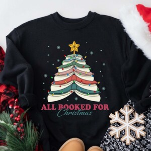 Book Christmas Tree Shirt: Book Lover Holiday Tee