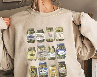 Vintage Pickles Jars Shirt: Canned Pickles Christmas Cotton Tee