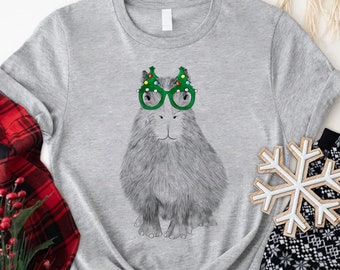 Capybara Christmas T-Shirt, Holiday Animal Tee