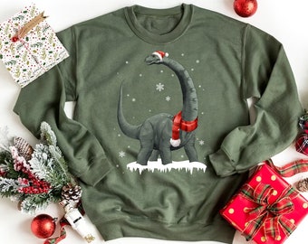 Brachiosaurus Christmas Unisex Shirt, Dino Lover Gift