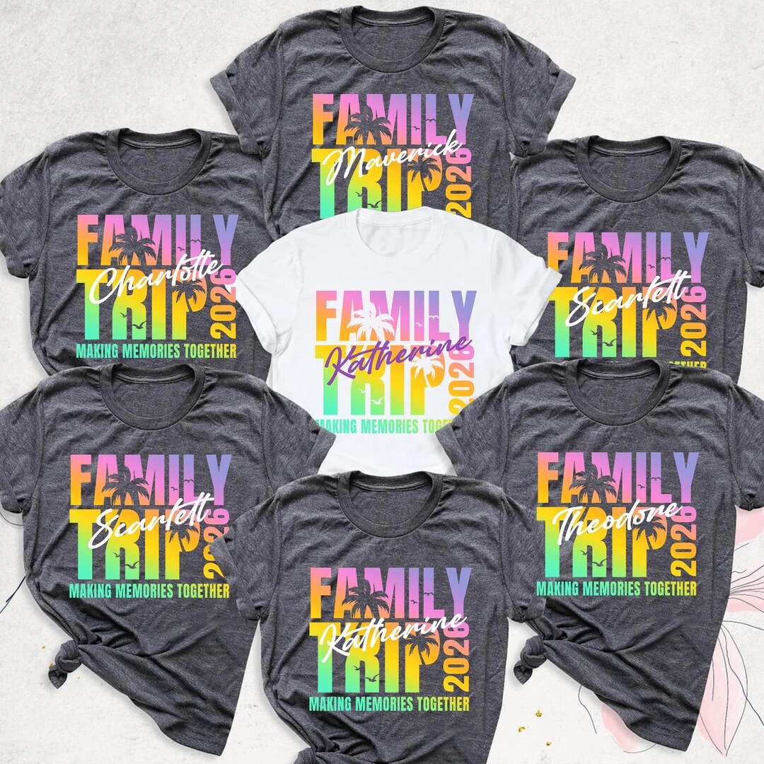 Custom Family Vacation 2026 Shirt, Matching Memories Trip Tee ...