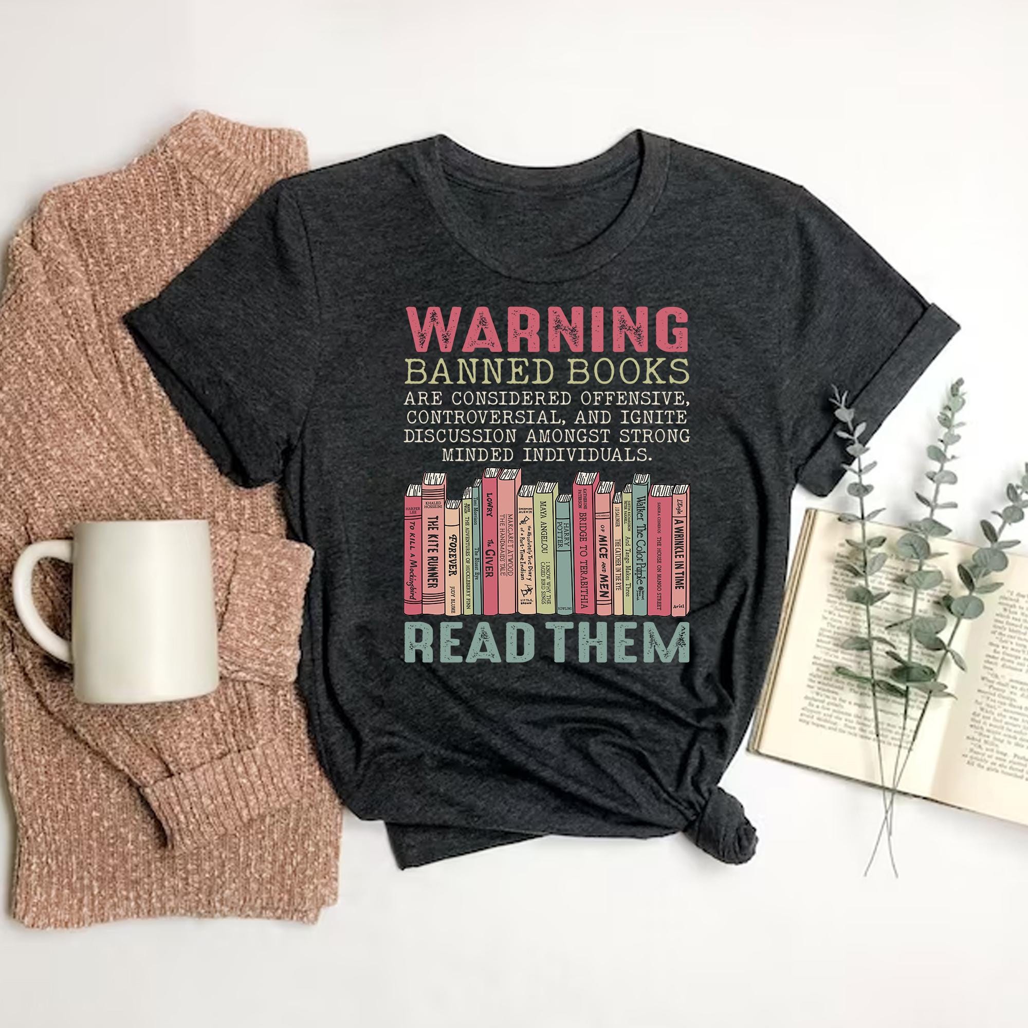 Achtung verbotene Bücher Shirt, lesen verbotene Bücher, Buch Shirt, Retro Buch Shirt, Lese Shirt, Bibliothekar Geschenk