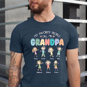 Chemise grand-père, chemise personnalisée nom petits-enfants, chemise fête des pères, cadeau pour grand-père, chemise grand-père drôle, meilleure chemise grand-père
