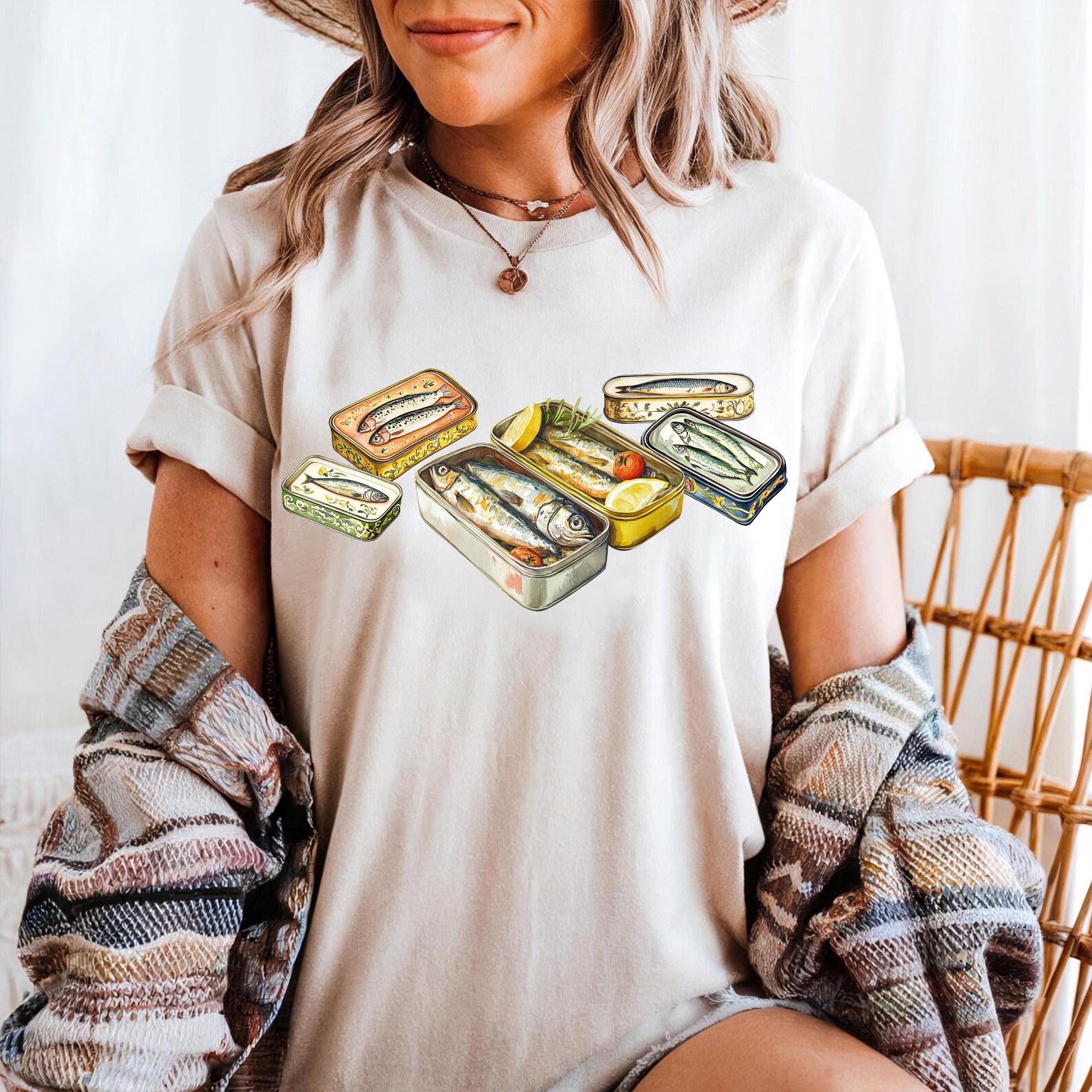 Sardine Tins Shirt, Retro Sardines Shirt, Fish Lover Shirt, Fisherman Aesthetic Shirt, Fisherman Gift