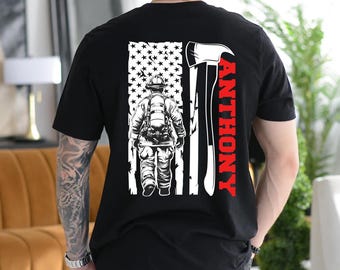 Gepersonaliseerde brandweershirt: cadeau achternaam brandweerman