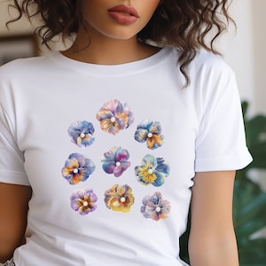 Watercolor Flowers Shirt: Y2K Boho Floral Tee