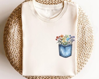 Wild Blumen LGBT Pride Shirt: Regenbogen Taschen Design