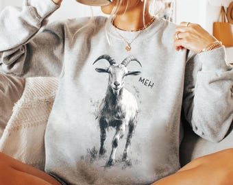 Meh Goat Shirt: Farm Animal Lover Cotton Tee