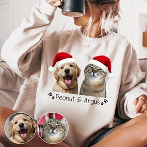 Personalized Pet Photo Christmas Shirt: Custom Dog Cat Cotton Tee