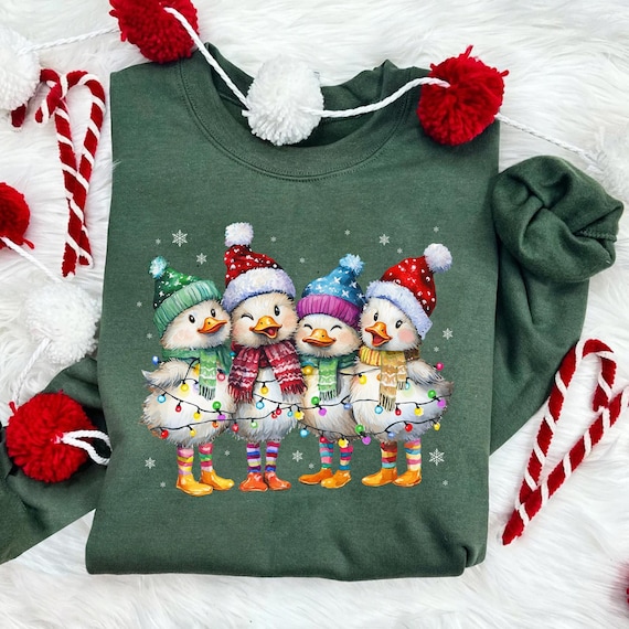 Sweat à Capuche Canard De Noël / Père Noël - Design Festif Et Amusant Pour Les Fêtes