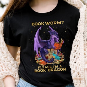 Dragon Book Shirt, Bookworm Shirt, Reading Shirt, Reading Lover Shirt