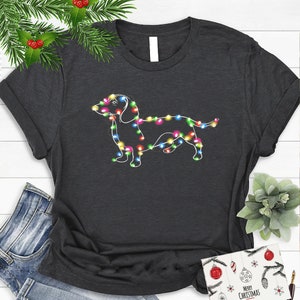 Dachshund Christmas Light Shirt, Christmas Dachshund Shirt, Dachshund Lover Shirt, Dog Lover Xmas Shirt