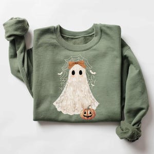 Cute Lace Ghost Pumpkin Shirt, Halloween Ghost Shirt, Spooky Ghost Coquette Shirt, Women Halloween Shirt