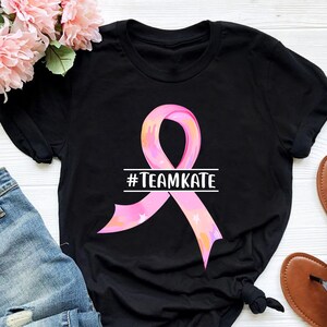 Breast Cancer Support Team Shirt: Pink Ribbon Cotton Tee