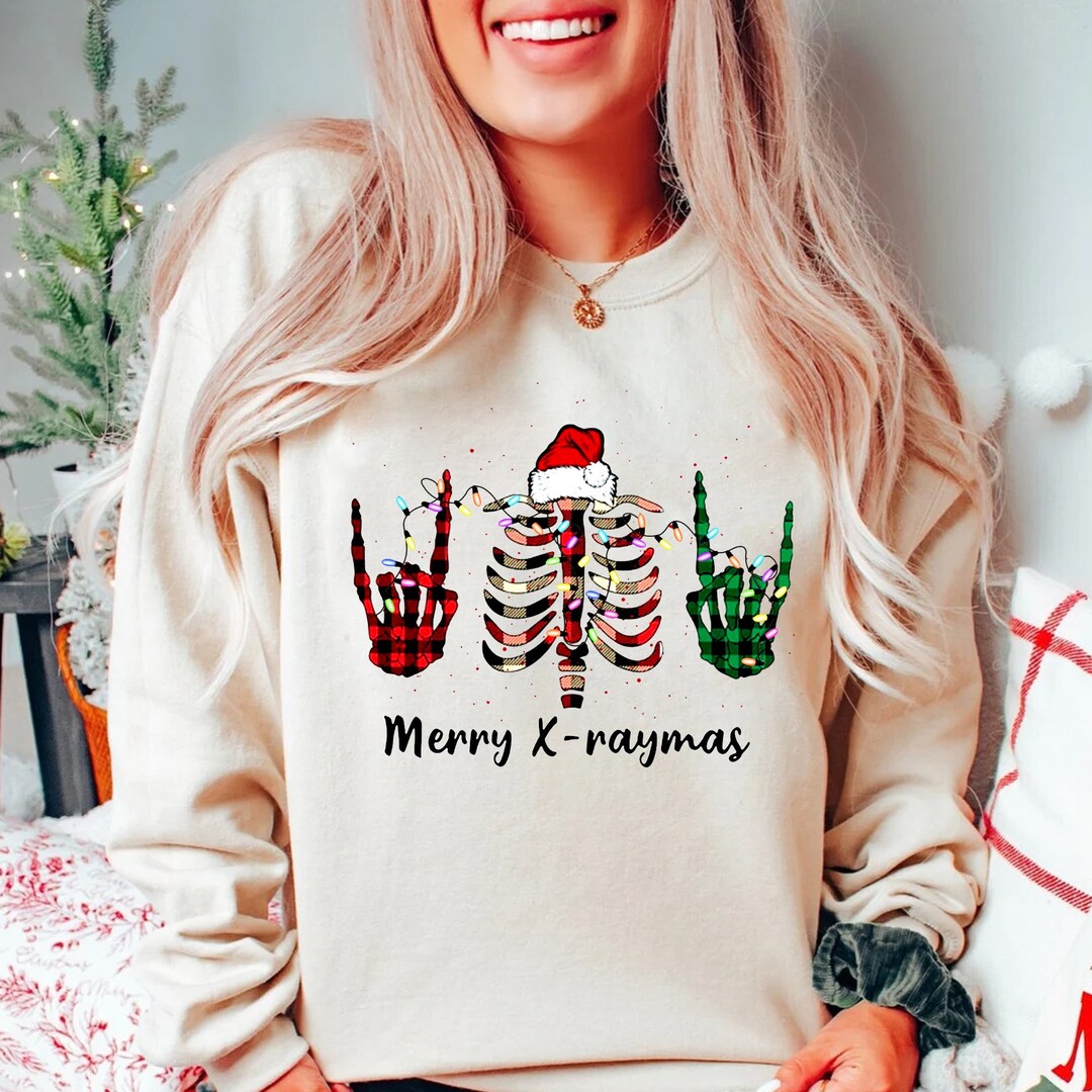 Merry Xraymas Christmas Xray Shirt Merry Xraymas Skeleton Etsy