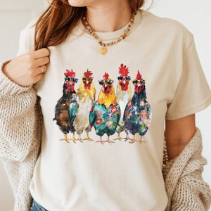 Funny Chickens Aloha Shirt: Summer Farm Animal Tee