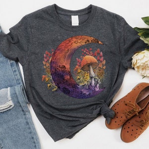 Hippie Forest Moon Shirt, Vintage Mushroom Shirt, Stay Hippie Moon Shirt