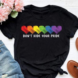 Pride Month Shirt: Rainbow Hearts, LGBT Feminist Gift