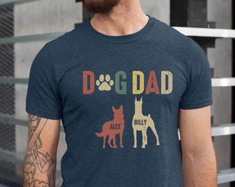 Personalized Dog Dad Shirt, Vintage Dog Dad Shirt, Father's Day Shirt, Dog Shirt for Dog Daddy