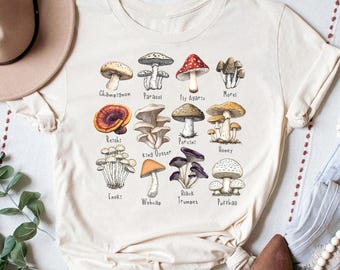 Pilzidentifikations-Shirt: Retro Cottagecore Botanisches T-Shirt