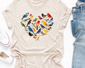 Bird Heart Shirt, Bird Nerd Tee, Birdwatcher Gift