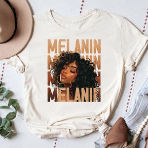 Melanin Queen Afro Woman T-Shirt: Schwarze Geschichte Monat